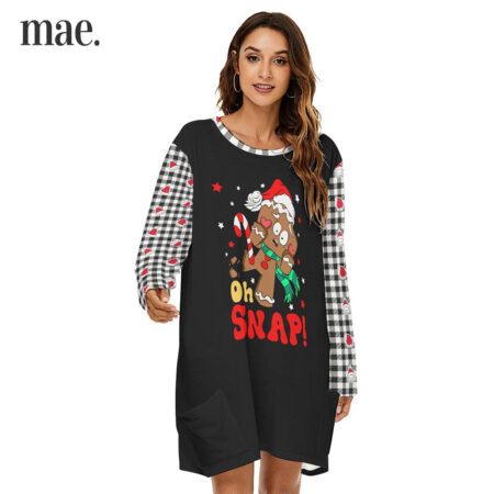 Oh Snap Cookie Womens Christmas Loose Dress