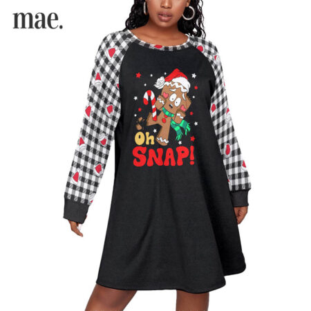 Oh Snap Cookie Womens Christmas Plus Size Dress