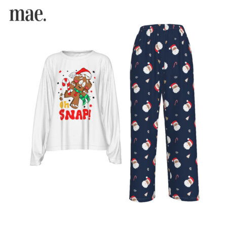 Oh Snap Gingerbread Womens Christmas Pajama Set