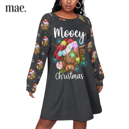 Snowflake Plus Size Women Dress With Christmas Hairy Cow