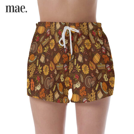 Thanksgiving Autumn Pajama Shorts