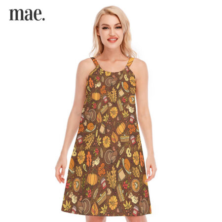 Thanksgiving Fall Cami Dress For Women