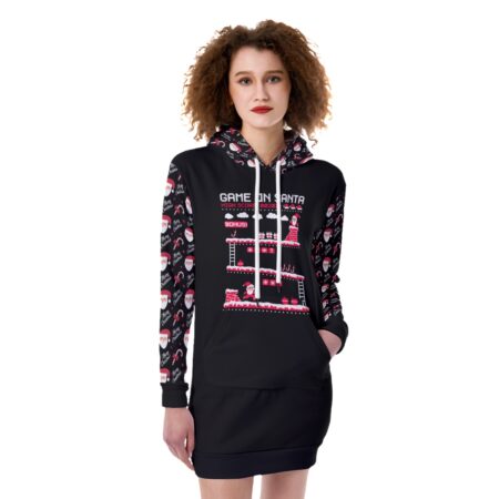 Video Game On Santa Women's Hoodie Dress