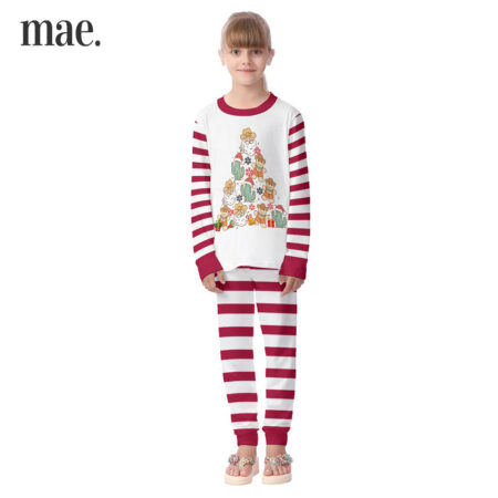 White Red Funny Christmas Snow Tree Kid Pajamas Christmas