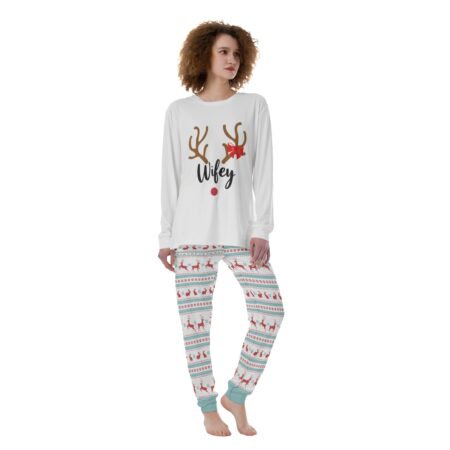 Wifey Hubby Christmas Couple Pajamas For Her