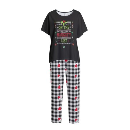 Womens Holiday Pajama Sets On The Naughty List Christmas Gift