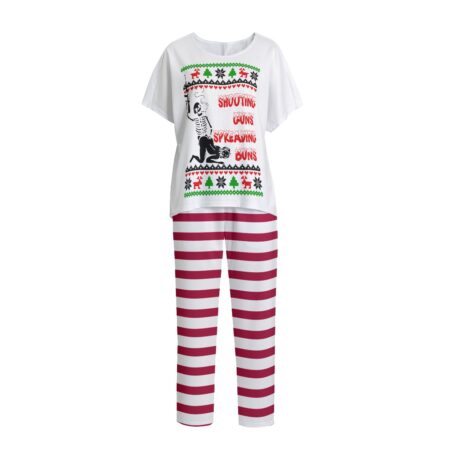 Womens Naughty Family Christmas Pajamas With Skeleton For Adults