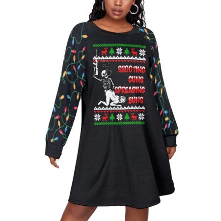 Womens Naughty Plus Size Xmas Dress With Skeleton For Adults