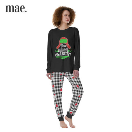 You Serious Clark Black Plaid Matching Christmas Pajamas For Women