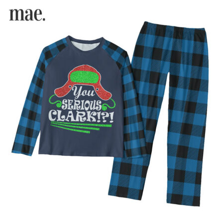 You Serious Clark Blue Matching Family Christmas Pajama Set