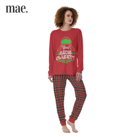 You Serious Clark Red Plaid Cute Womens Christmas Pajamas