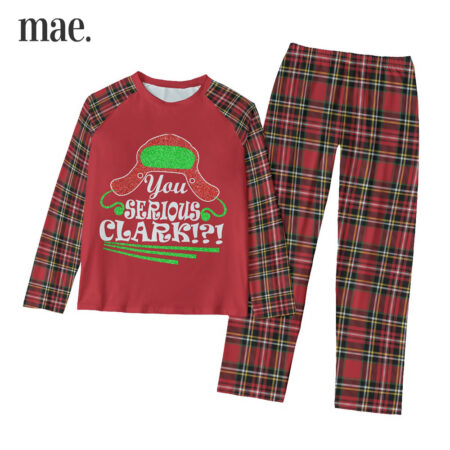 You Serious Clark Red Plaid Family Matching Christmas Pjs