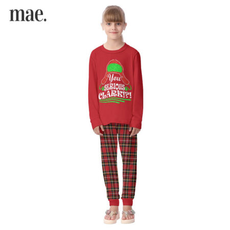 You Serious Clark Red Plaid Kids Christmas Pajamas