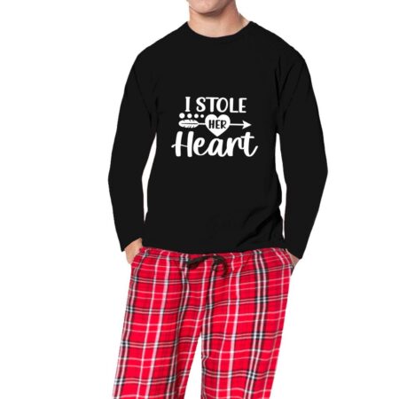 Stole Her Heart Christmas Matching Pajamas Couples