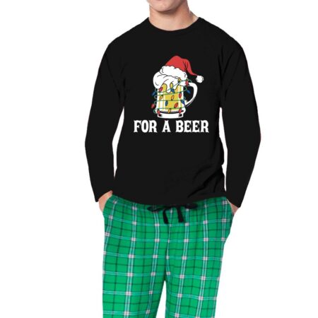 Wonderful Time For Beer Funny Matching Christmas Pajamas For Him