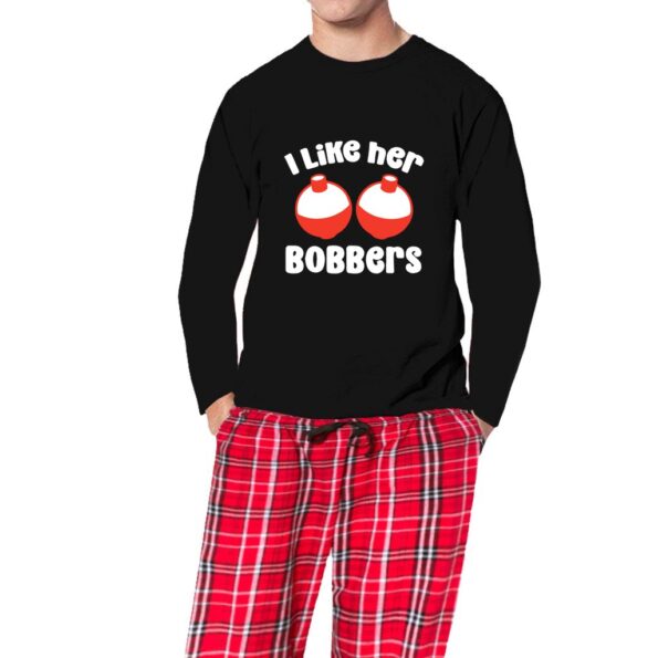 Bobber And Pole Funny Couples Christmas Pajamas