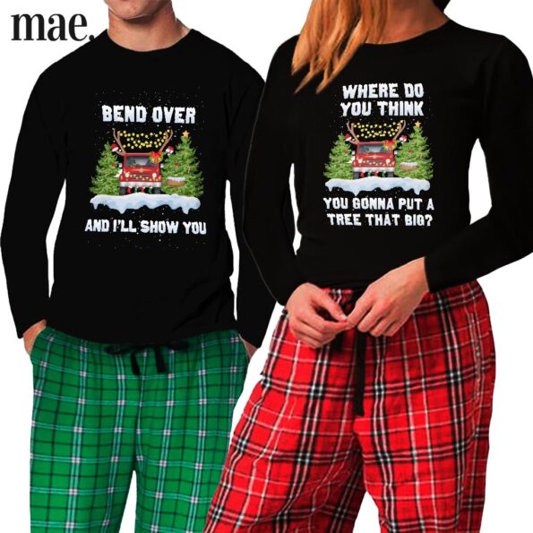 Bend Over His Plaid Matching Christmas Pajamas