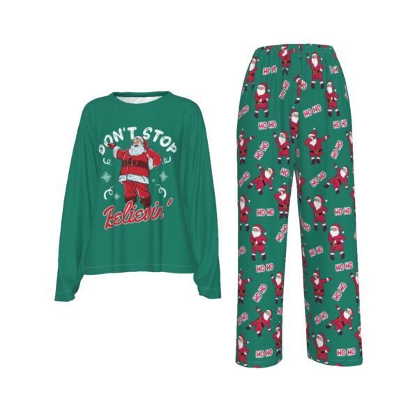 Believin Santa Long Sleeve Christmas Pajamas For Women