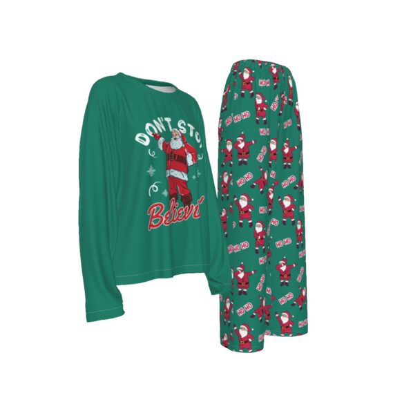 Believin Santa Long Sleeve Christmas Pajamas For Women