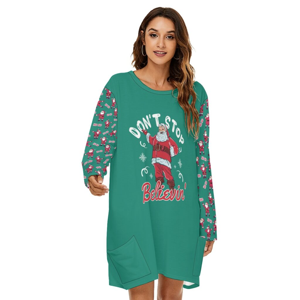 Believin Santa Womens Matching Christmas Dress