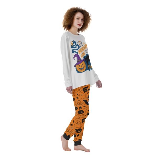 Black Cat Halloween Pajama Set For Women The Most Wonderful Time