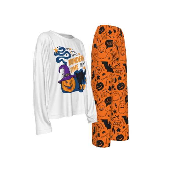 Black Cat Halloween Pajamas Womens Wonderful Time