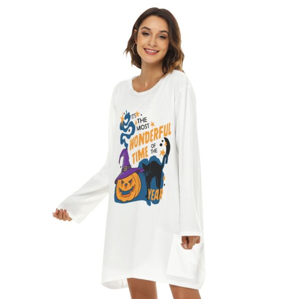 Black Cat Halloween Women Loose Dress