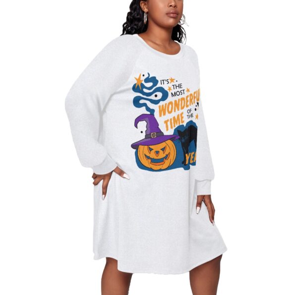 Black Cat Halloween Women Plus Size Dress Wonderful Time