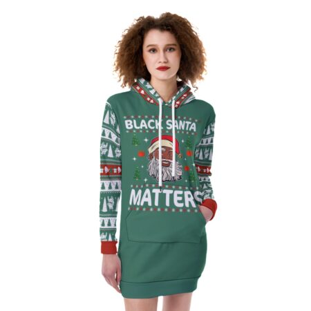 Black Santa Matter Christmas Hoodie For Womens