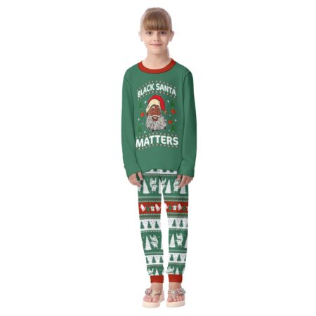 Black Santa Matter Christmas Matching Pajamas For Kid