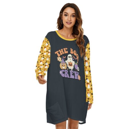 Boo Crew Women Halloween Matching Loose Dress