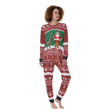 Chimney Santa Naughty Womens Xmas Pajamas