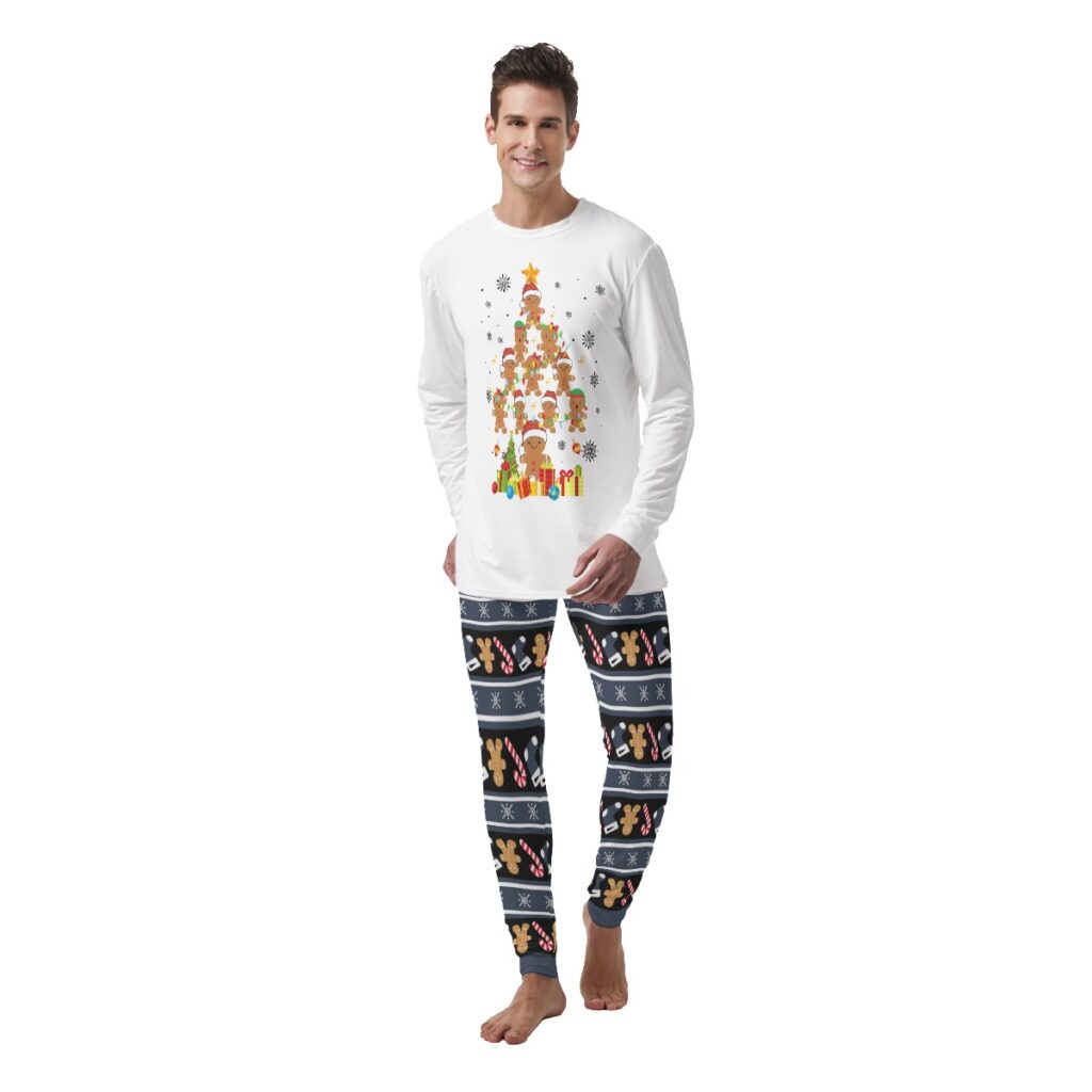 Christmas Gingerbread Tree Family Pajamas For Men