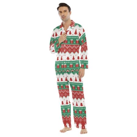 Christmas Gnome Ugly Men's Collar Pajamas