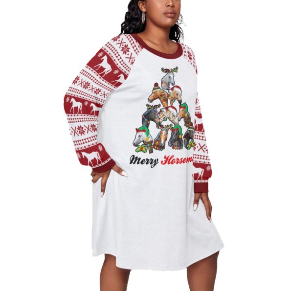 Christmas Horse Tree Womens Xmas Plus Size Dress