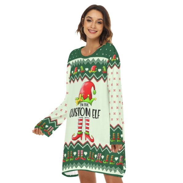 Funny Custom Name ELF Christmas Loose Dress