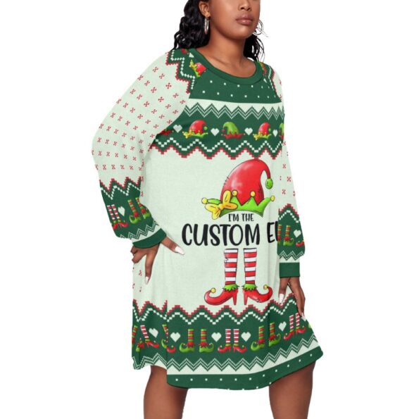 Funny Custom Name ELF Christmas Plus Size Dress