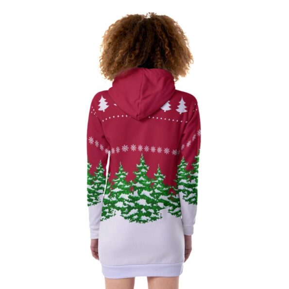 Gnome Christmas Women's Hoodie Dress Red White