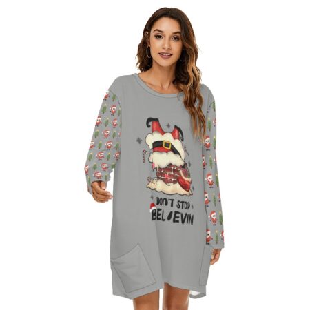 Stuck In Chimney Santa Womens Matching Christmas Dress