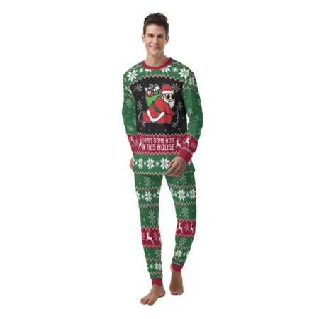 There Some Ho Santa Mens Pajama Set Christmas