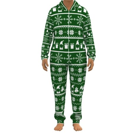 Ugly Gnome Christmas Unisex Onesie Green