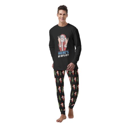 Where My Ho Santa Men's Christmas Pajamas