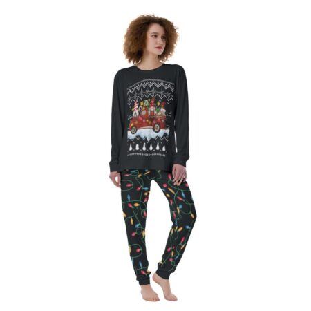 Women's Christmas Pajamas Gnome Red Truck