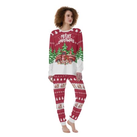 Women's Christmas Pajamas Gnome With Red Truck