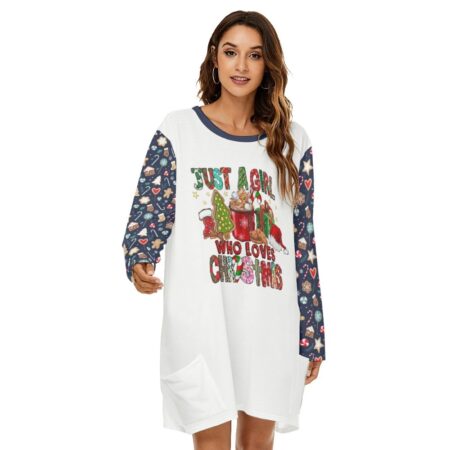 A Girl Loves Christmas Women Loose Dress