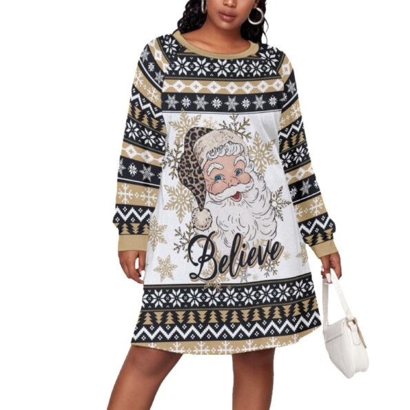 Believe Santa Women Christmas Plus Size Dress