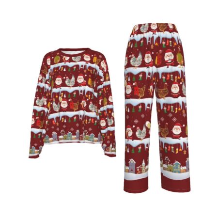 Chicken Santa Womens Matching Christmas Pajamas