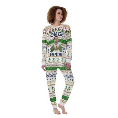 Custom ELF Face Matching Women Christmas Pajamas