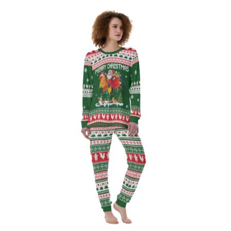 Riding Chicken Santa Womens Christmas Nightwear