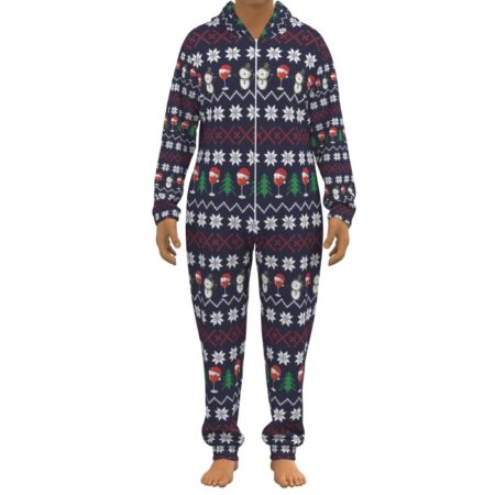 Wine Snowman Matching Unisex Christmas Onesie